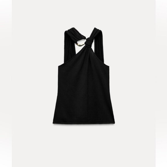 ZARA KNOTTED TOP WITH GOLDEN APPLIQUÉ - Picture 6 of 8